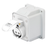 10° ANGLED SURFACE-MOUNTING SOCKET-OUTLET - IP44 - 2P 16A 20-25V and 40-50V d.c. - WHITE - 10H - SCREW WIRING
