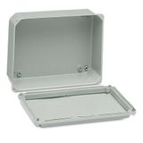 Metal industrial box - low plain cover - H155xW105xD61 - IP55 - grey RAL 7035