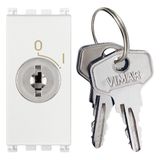 2P NO 16A push button +key white