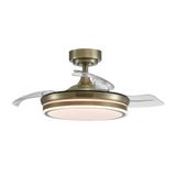 Mini Moss Brass LED Ceiling Fan 35W 3900 Lm CCT Folding blades