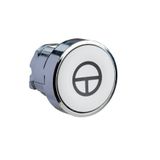 Head for non illuminated push button, Harmony XB4, white flush pushbutton Ø22 mm spring return "T"