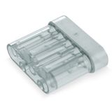 Flat cable end cover 5-pole for flat cable 10 mm² transparent