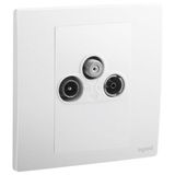 Mallia Senses - 1 gang TV-R-SAT socket outlet - Matt White