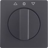 Centre plate rotary knob rotary switch blinds, Berker Q.1/Q.3, anthr v