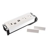 Incara Multilink horizontal version for furniture equipped with 2x2P+E, 1 USB Type-A+Type-C charger, RJ45 + HDMI - white