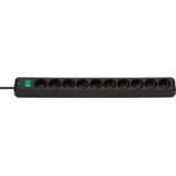 Eco-Line extension socket with switch 10-way black 3m H05VV-F 3G1,5