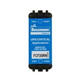 Eaton Bussmann series FCF fuse, Finger safe, power loss 5.45 w, 600 Vac, 600 Vdc, 30A, 300 kAIC 600 Vac, 50 kAIC 600 Vdc, Non Indicating, Fast acting, Class CF, CUBEFuse, Glass filled polyethersulfone case