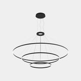 Pendant Circular Downward 3 Rings (ø3000 ø2000 ø1200) LED 326.4W 12913lm 2700K Black