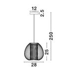 White Aluminium   LED E27 1x12 Watt 230 Volt   IP20 Bulb Excluded  D: 28 H1: 25 H2: 250 cm Adjustable height