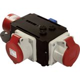 MIXO power distributor 400V
Input: 1 CEE plug 32A
Output: 2 CEE sockets 16A 
1 protective contact socket 230V/16A