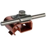 Bimetallic gutter clamp, Cu-St/tZn with double cleat for Rd 6-10mm