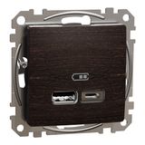 Sedna USB ladetajs A + C 2,4A,wenge