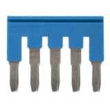Short bar for terminal blocks 4 mm² push-in plus models, 5 poles, blue