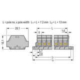 2-conductor terminal strip without push-buttons with fixing flanges gr