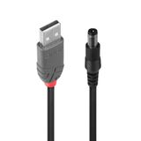 USB 2.0 Type A to 5.5mm DC Cable, 1.5m USB Type A Male to 5.5mm outer/2.5mm inner diameter DC connector