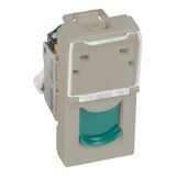 RJ45 socket category 6A STP 1 module champagne with green shutter