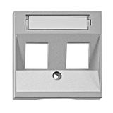 Cover for 2*RJ45 Toolless Line jacks, silver