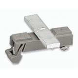 Carrier with grounding foot parallel to carrier rail 45 mm long gray