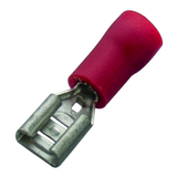 Flat plug sleeve (female) 0.5-1.0/6.3x0.8 red insulated PVC