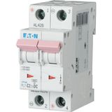 Miniature circuit breaker (MCB), 2 A, 2p, characteristic: C, DC