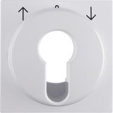 Centre plate f. key push-button f. blinds/key switch, S.1/B.3/B.7, p.w