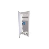 Compact distribution board-flush mounting, multimedia, 4-rows, flush sheet steel door