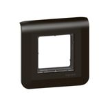 Mosaic plate with screw support for 2 modules - matt black