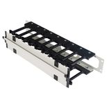 19" Cable management panel, cable trunk 2U, cover with clips
