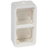 Box with glands Plexo IP55 antibact-2 gang-vert mounting-modular-Artic white