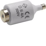 Fuse-link DII E27 4A 500V, tripping characteristic fast, with indicato
