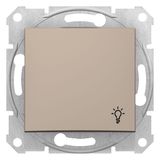 Sedna - 1pole pushbutton - 10A light symbol, without frame titanium