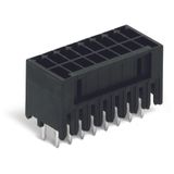 THT male header, 2-row 0.8 x 0.8 mm solder pin straight black