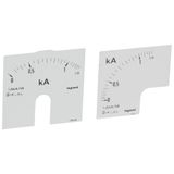 Measuring dial for ammeter - 0-1250 A - fixing on door