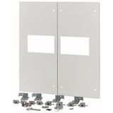 Front plate, 2xNZM4, 3p, fixed with mechanical interlock, W=800mm, grey