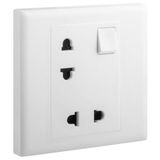 Eloe 1gang 2x2p switched euro-us socket