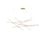 Triac Dimmable Brass Gold Metal & Acrylic LED 109 Watt 230 Volt 6868Lm 3000K IP20 Included Remote Control L: 180.5 W: 75 H: 200 cm Adjustable Height