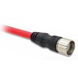 Cordset, 4-Pin, DC Micro, (M12), Female Straight, Red, 5 Meter
