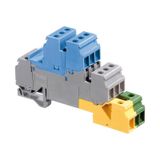 D4/6,LNTP8, SCREW CLAMP TERMINAL BLOCK, INSTALLATION, BLUE, GREEN, GREY, 17.5MM SPACING