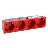 Multi-support multiple socket Mosaic-4x2P+E automatic term-tamperproof w 050299
