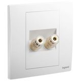 Mallia Senses - 1 gang single loudspeaker socket outlet - Matt White