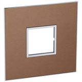 American and South African standard plate Arteor square version 2 modules for 4''x4'' box - brushed metal pink champagne