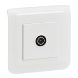 Mosaic single white male TV socket with plate and screw fixing