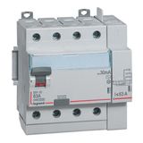 Differential switch DX³-ID screw top inlet and automatic top outlet - 4P 400V~ 63A typeAC 30mA - 5 modules