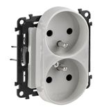 2X2P+E SOCKET WITH SHUTTERS, AUTO SPECIAL POLAND ALU