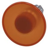 Illuminated mushroom pushbutton, 22 mm, round, metal, shiny, amber, 60 mm, momentary contact type, with  3SU1051-1CD00-0AA0-Z Y19