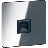 Synergy Sleek Telephone Socket RJ11/RJ12 Single Polished Stainless Steel