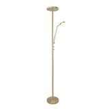 Teo Dimmable LED Floor Lamp 18.5W and Reading Light 4.5W Antique Brass