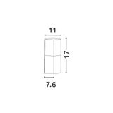 Dark Gray Aluminium White Acrylic LED E27 1x12 Watt 220-240 Volt IP54 Bulb Excluded L: 7.6 W: 11 H: 17 cm