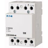 Installation contactor, 230VAC/50Hz, 4N/O, 63A, 3HP
