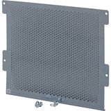 Microperforated mounting plate for 5-row flush-mounting (hollow-wall) compact distribution boards 24MU